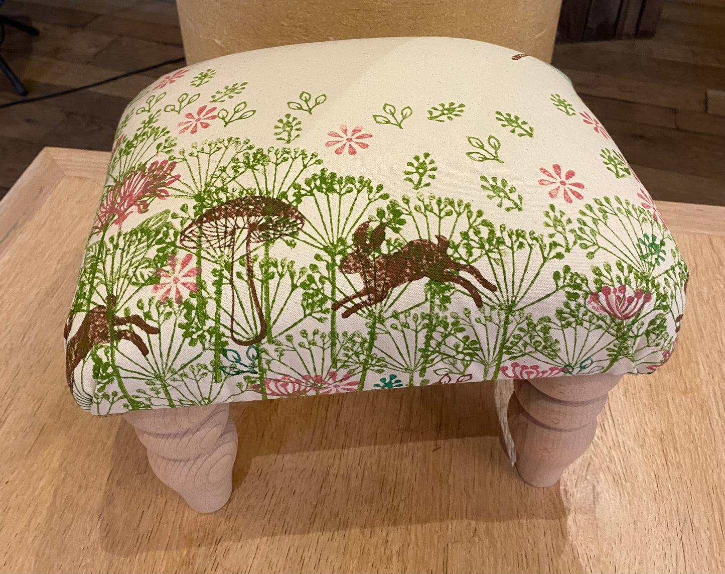 Block Printed Footstool Making Workshop - Saturday 7th February 2026- 10am - 4.30pm - Bampton Village Hall OX18 2JH