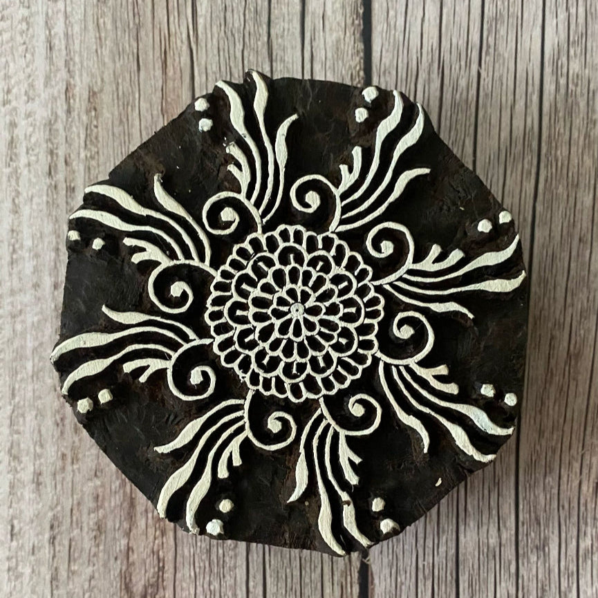 Intricate Round Wooden Block