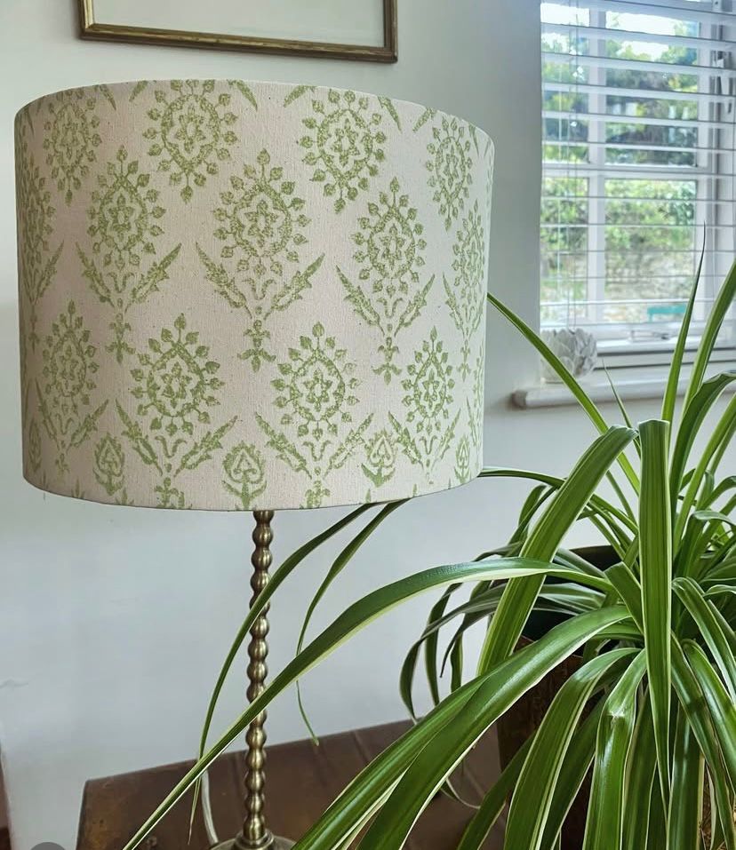 Indian Block Printed Lampshade Workshop - Saturday 24th January 2026 - 10am to 4pm - Standlake Village Hall, Witney OX29 7SB