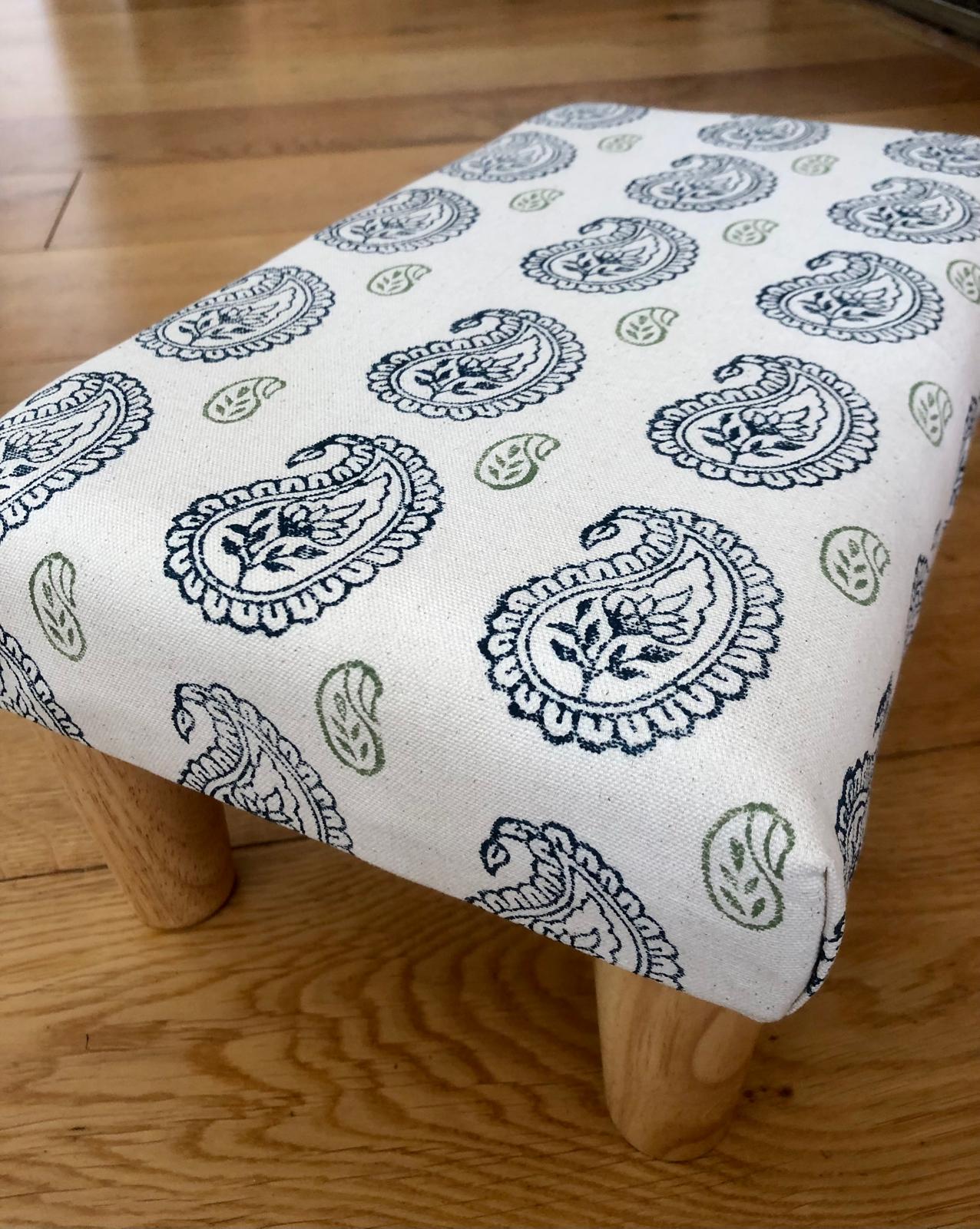 Block Printed Footstool Making Workshop - Saturday 1st March 2025 - 10am - 4.30pm - Bibury Village Hall, GL7 5NR