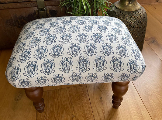 Block Printed Footstool Making Workshop - Saturday 12th July 2025 - 10am - 4.30pm  - Kingfisher Studios, Crawley Mill, Witney OX29 9TJ