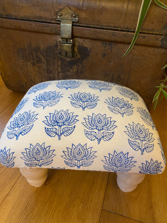 Block Printed Footstool Making Workshop - Saturday 12th July 2025 - 10am - 4.30pm  - Kingfisher Studios, Crawley Mill, Witney OX29 9TJ